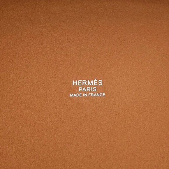 HERMES Picotin Lock Blanket Size PM Toile H/Swift Leather Gold/Ecru/Fauve - Picture 6 of 7